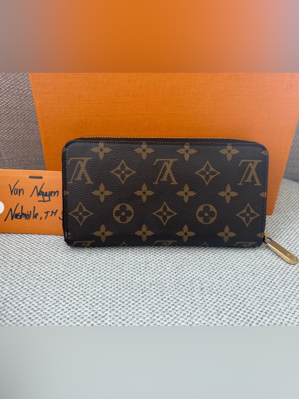Louis Vuitton Monogram Canvas Zip Wallet in Brown